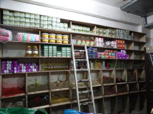 An image of shelves in the Maady Market in Aleppo City