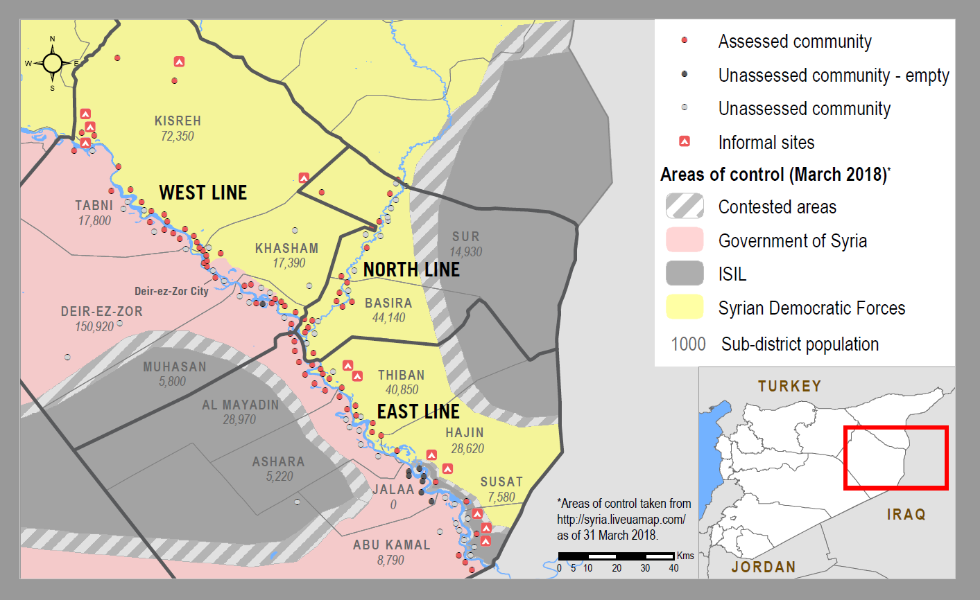 Deir-ez-Zor Assessment Coverage and Areas of Control ©REACH/2018